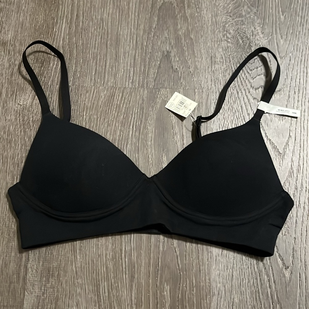 Aerie Superchill Wireless Lightly Lined Bra True Black Size 34A View 3
